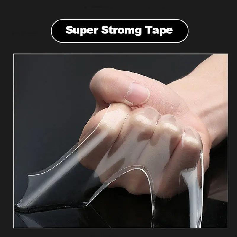 Nano fita adesiva dupla face super forte, transparente, reutilizável, à prova d'água, resistência ao calor, banheiro, decoração de casa