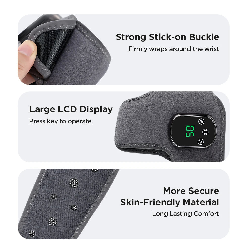 Massageador elétrico de calor para pés, compressa quente, massageador de vibração, material respirável, proteção para articulação do pé e do tornozelo, compressa quente