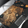 Xxl vintage steampunk bússola design mouse pad grande tapete de mesa de escritório de jogos bordas costuradas antiderrapantes para jogadores e escritório em casa