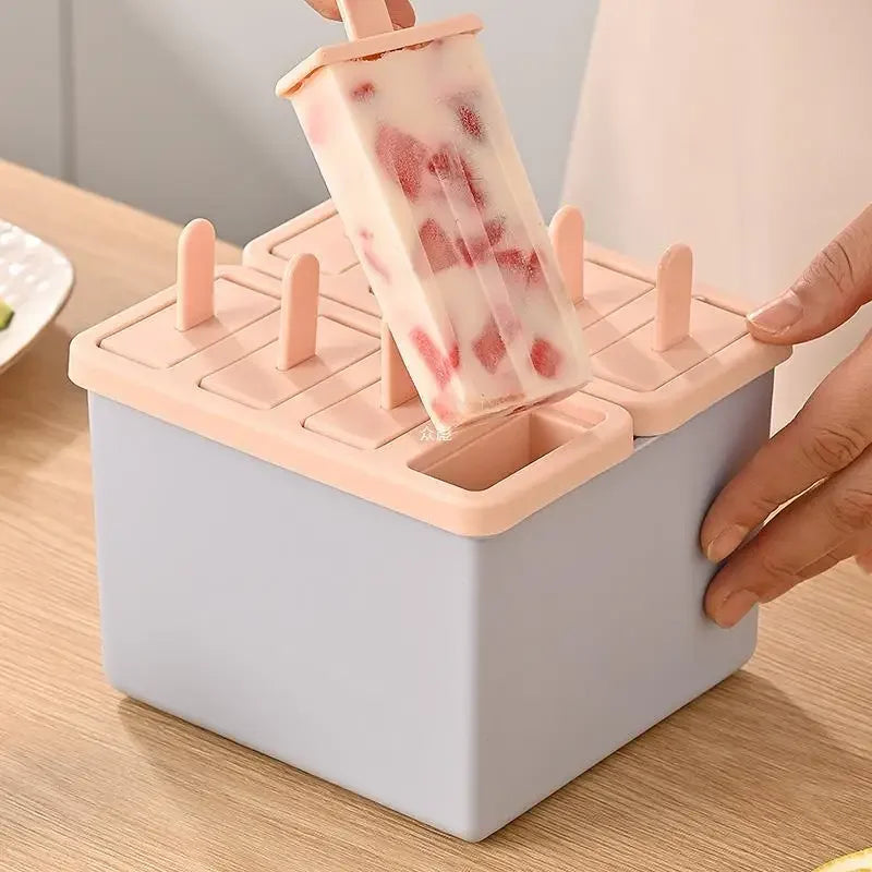 Forma de Picolé e Sorvete em Grau Alimentício com Tampa – Utensílio Doméstico para Picolé Caseiro