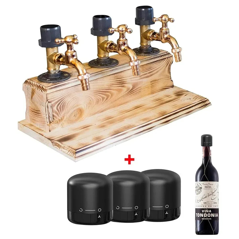 Dispensador de Licor e Whisky de Madeira em Formato de Torneira – Presente Perfeito para o Pai ou Marido, Decoração Rústica Estilo Fazenda para Bar e Casa