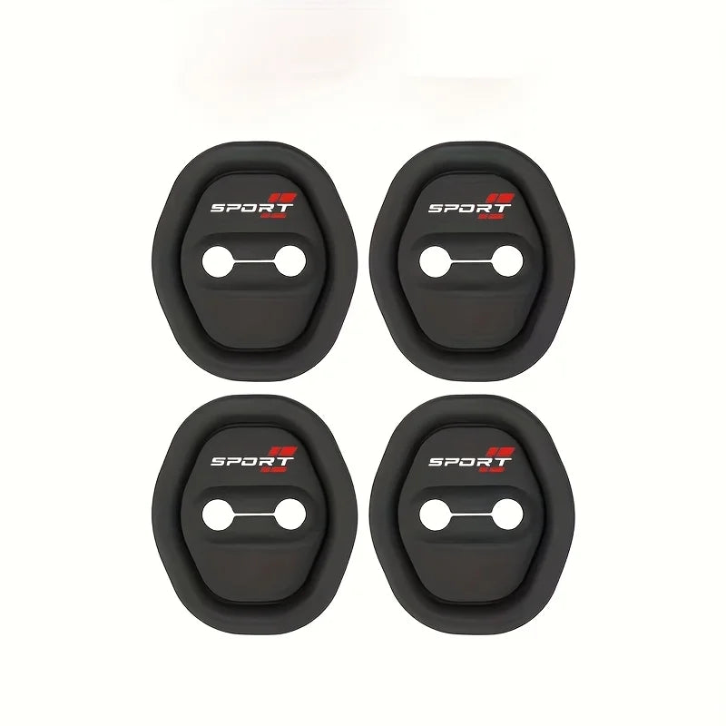 Protetor universal de fivela de fechadura de porta de silicone para carro de 4 peças | Almofada anti-colisão, absorvente de choque e mudo