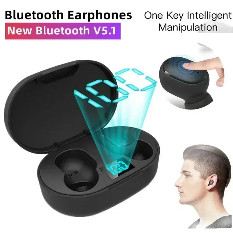 Fones de Ouvido Sem Fio Bluetooth E6S TWS – Earbuds com Cancelamento de Ruído e Microfone