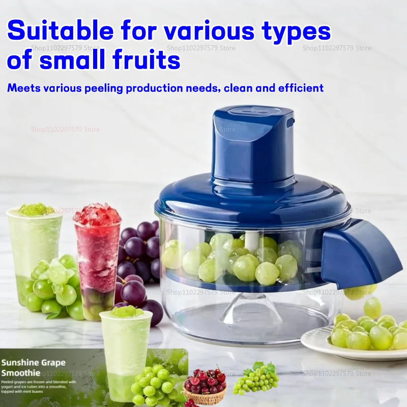 Descascador de Frutas Recarregável Automático Elétrico para Uvas, Tomates Cereja, Alho - Ferramenta de Cozinha