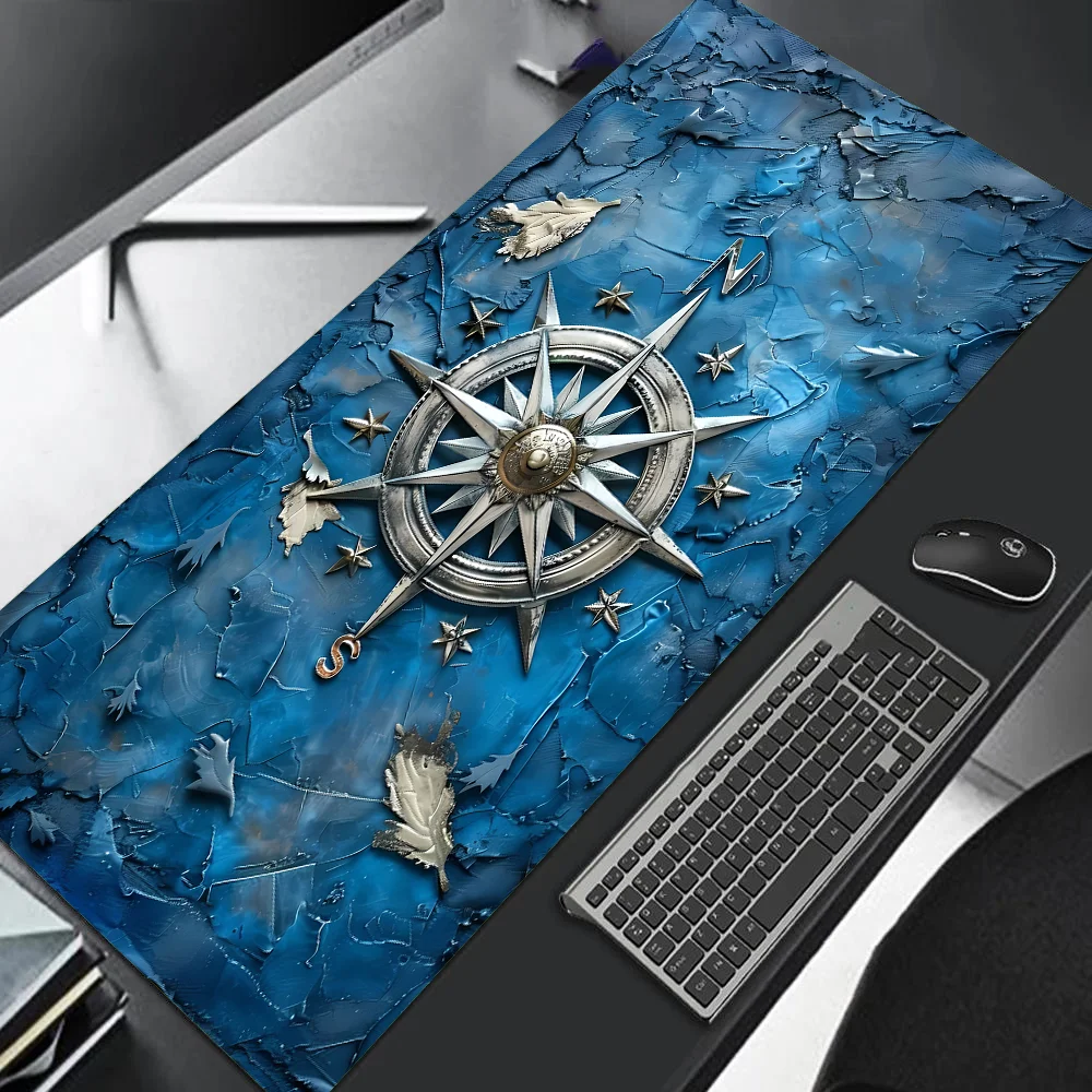 Xxl vintage steampunk bússola design mouse pad grande tapete de mesa de escritório de jogos bordas costuradas antiderrapantes para jogadores e escritório em casa