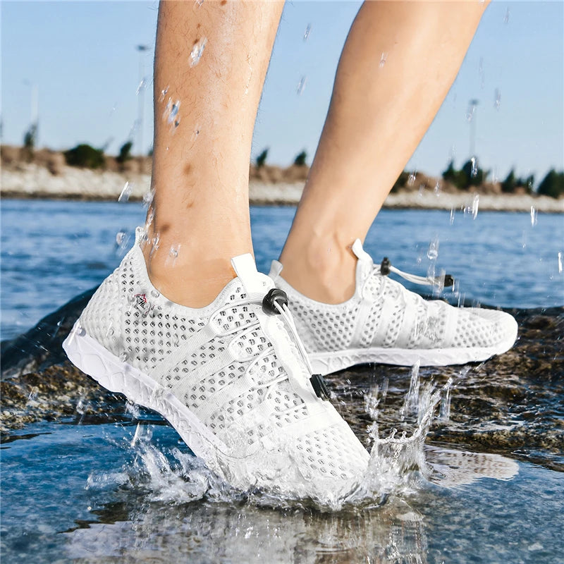 Tênis Casuais Masculinos em Malha Respirável, Sapatos de Praia e Água para Atividades ao Ar Livre, Tênis Leves Suixi
 
4.8 ౹ 208
