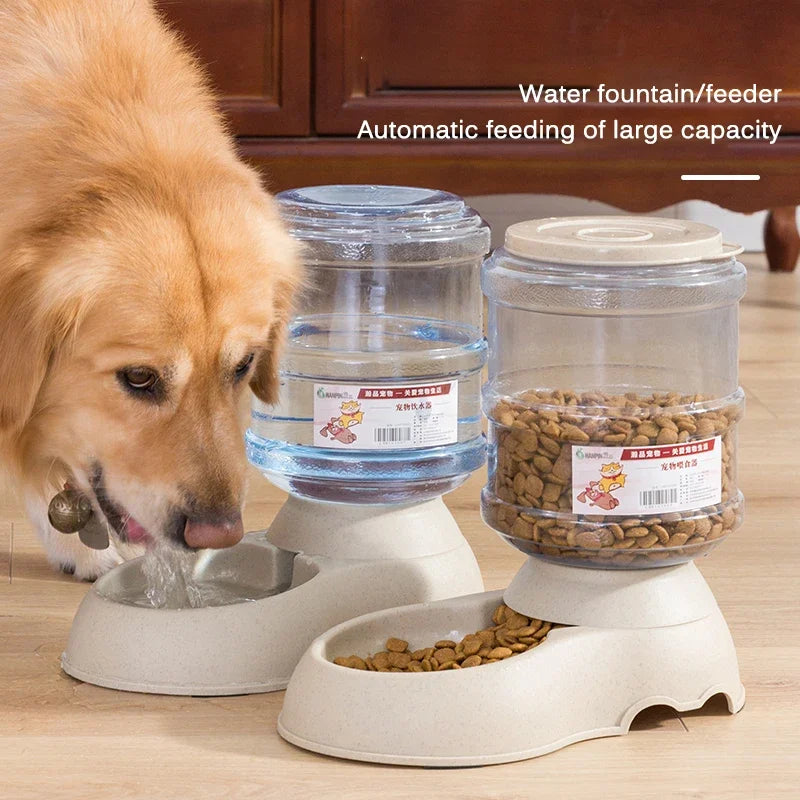 Automático Pet Alimentador Waterer, Alta Capacidade, Tigela do alimento, Gravidade Água Dispenser, Pet Bowl para cães e gatos, Cão Acessórios, 3,8 L