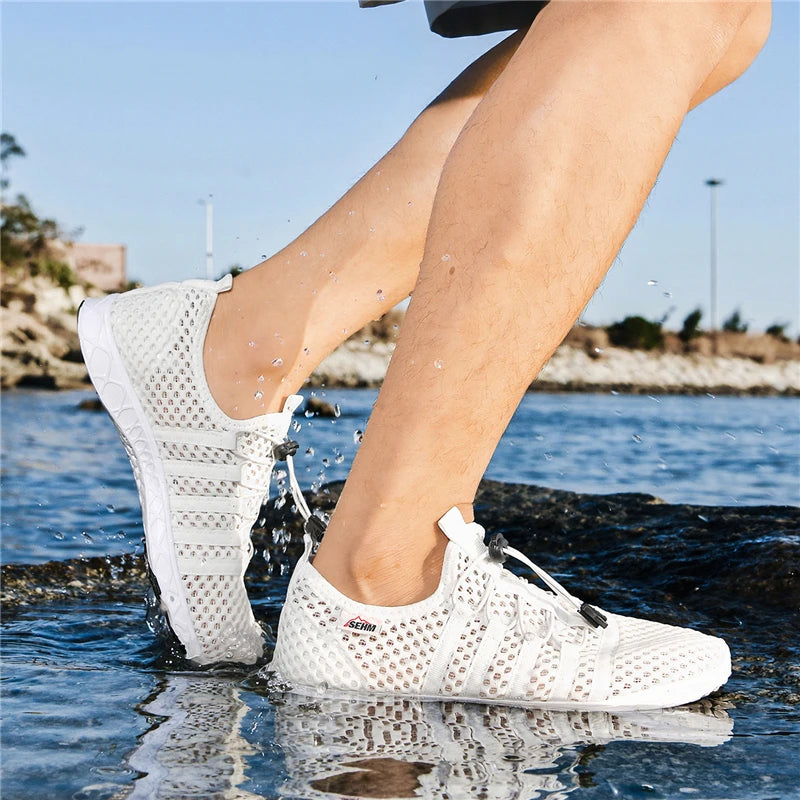 Tênis Casuais Masculinos em Malha Respirável, Sapatos de Praia e Água para Atividades ao Ar Livre, Tênis Leves Suixi
 
4.8 ౹ 208