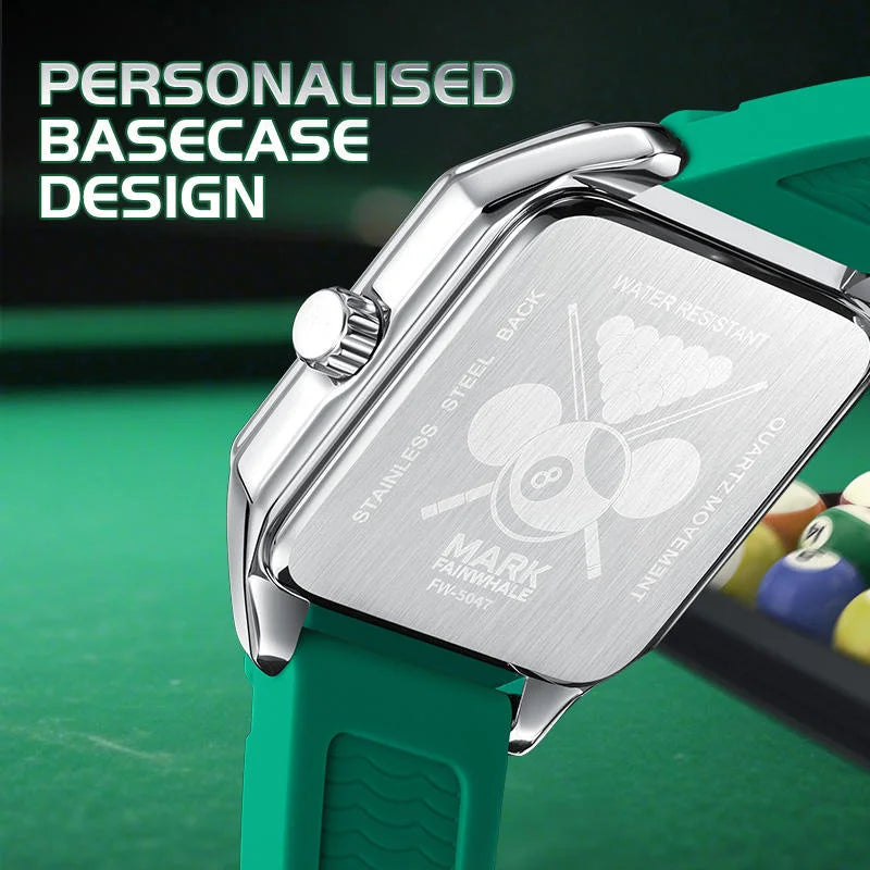 2025 novo relógio original para homem esporte pulseira de silicone à prova dwaterproof água relógio de quartzo moda masculina design de bilhar relógio de pulso verde menino