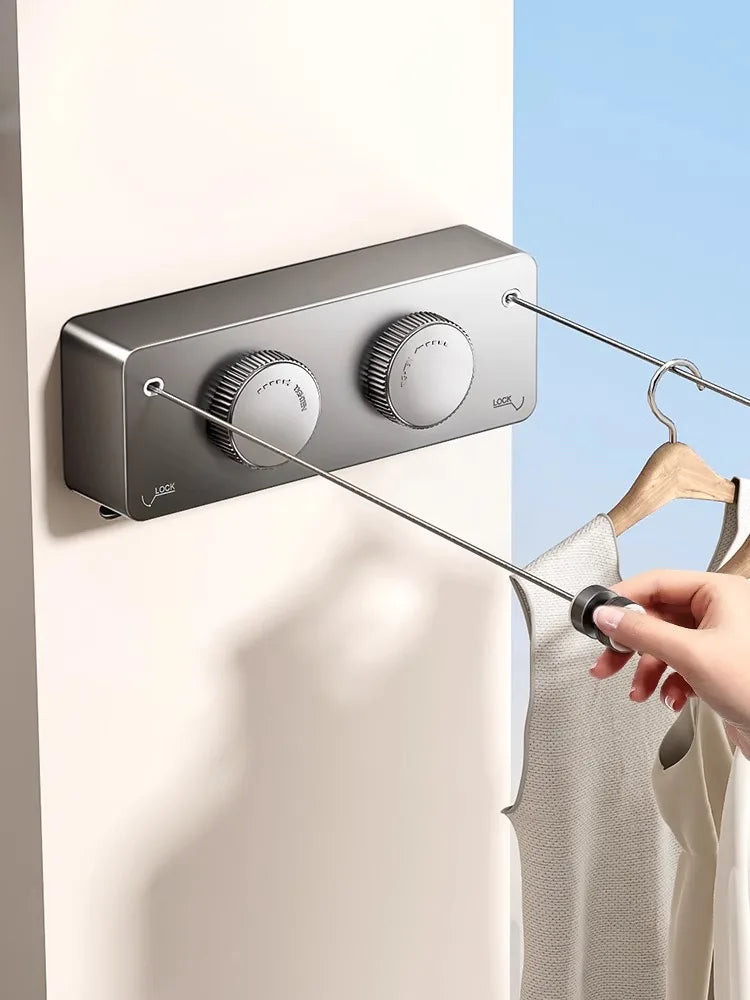 6/13
 1119
Varal Retrátil de Parede Extensível para Lavanderia, Cabideiro e Suporte para Secagem de Roupas