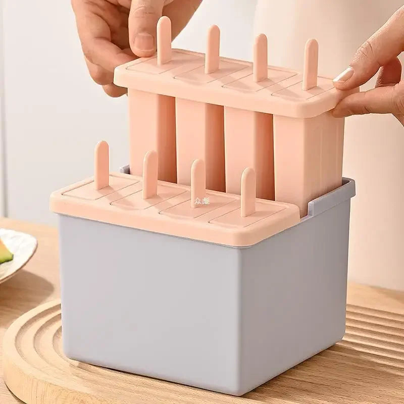 Forma de Picolé e Sorvete em Grau Alimentício com Tampa – Utensílio Doméstico para Picolé Caseiro
