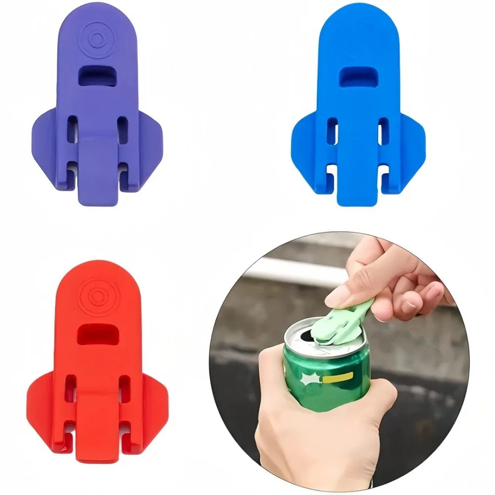 Abridor de latas portátil de plástico, 6 peças