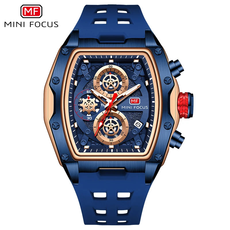 Relógios de Pulso de Quartzo para Homens Guerreiro Pulseira Vermelha Cronógrafo À Prova D 'Água reloj hombre 473G