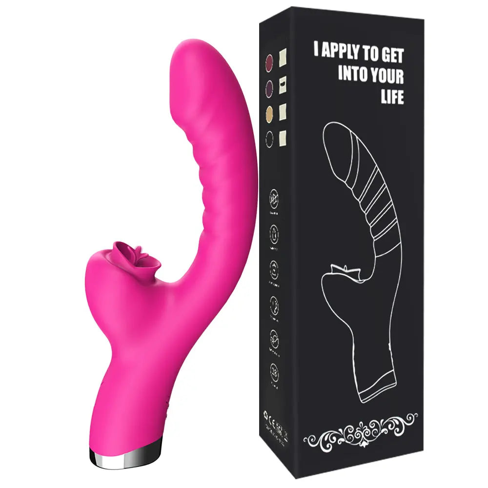 Vibrador Lambedor de Língua 2 em 1 – Brinquedo Sexual Adulto para Mulheres, Dildos, Vibradores Estimuladores de Clítoris com 20 Velocidades, Produto Sexual