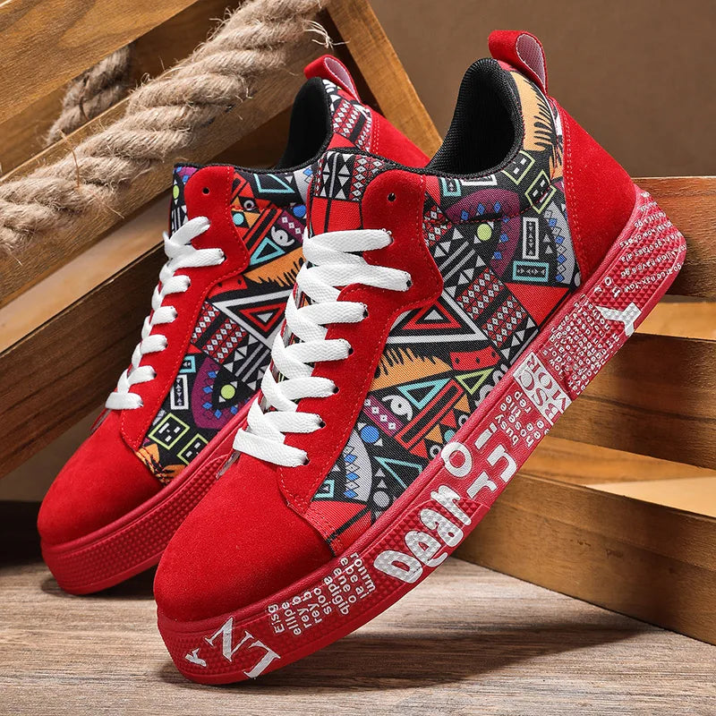 Tênis esportivos respiráveis, tênis de skate, design gráfico de coração e música para homens, tênis casuais para casais