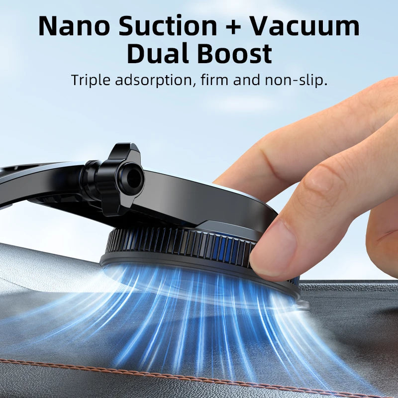Suporte de Telefone para Carro Dobrável Vyvylabs com Adsorção Tripla e Bloqueio Automático, Montagem para Carro Off-Road Anti-Choque 360 ° Ajustável e Silencioso para iPhone Xiaomi Huawei Samsung