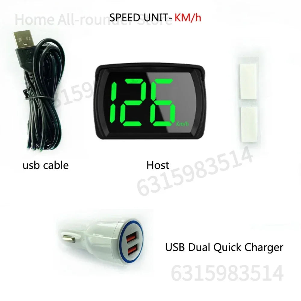 Carro hud gps velocímetro mph digital head up display grande fonte led para caminhão suv motocicleta acessórios universais