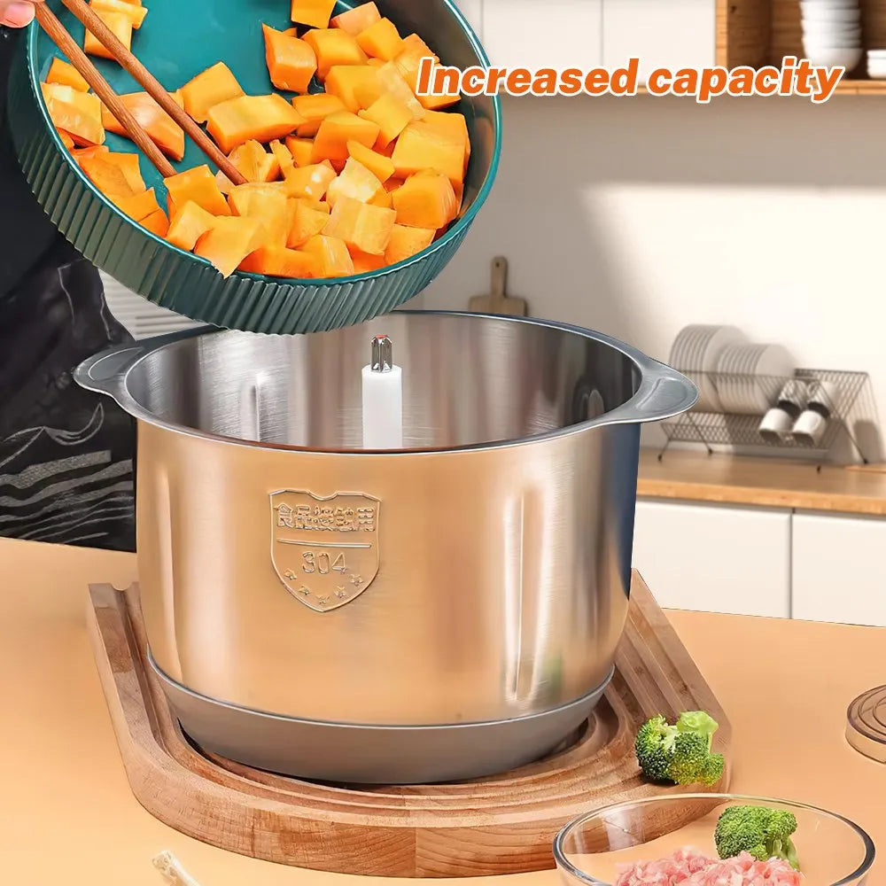 Moedor de Carne Elétrico 5L em Aço Inoxidável