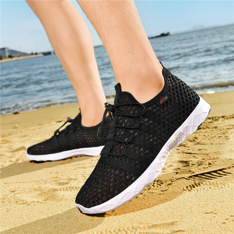 Tênis Casuais Masculinos em Malha Respirável, Sapatos de Praia e Água para Atividades ao Ar Livre, Tênis Leves Suixi
 
4.8 ౹ 208