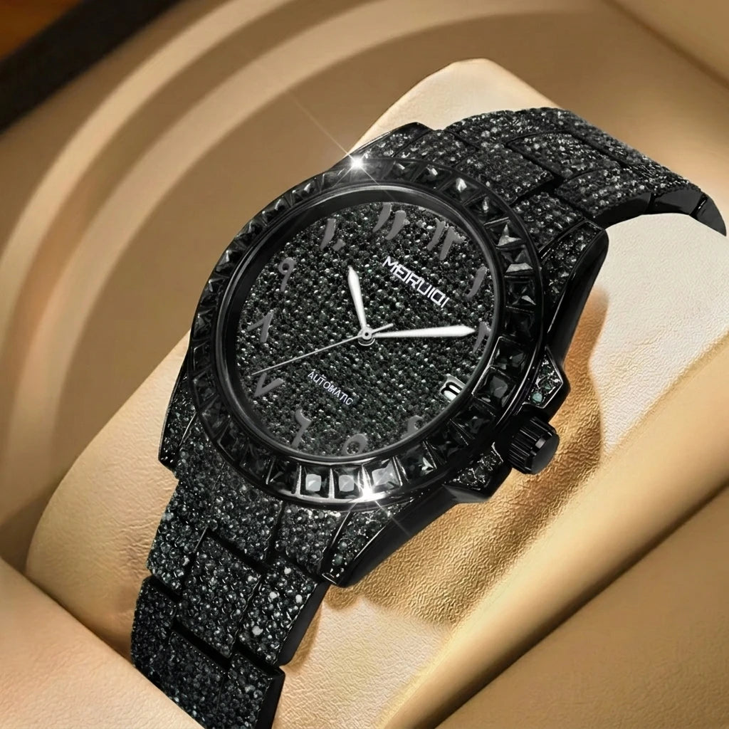 Relógio Masculino Automático de Luxo Aço Verde Tendência