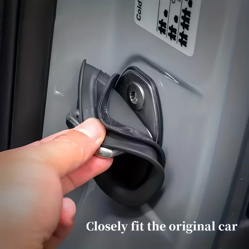 Protetor universal de fivela de fechadura de porta de silicone para carro de 4 peças | Almofada anti-colisão, absorvente de choque e mudo