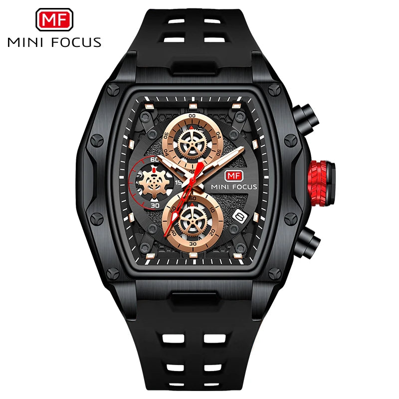 Relógios de Pulso de Quartzo para Homens Guerreiro Pulseira Vermelha Cronógrafo À Prova D 'Água reloj hombre 473G