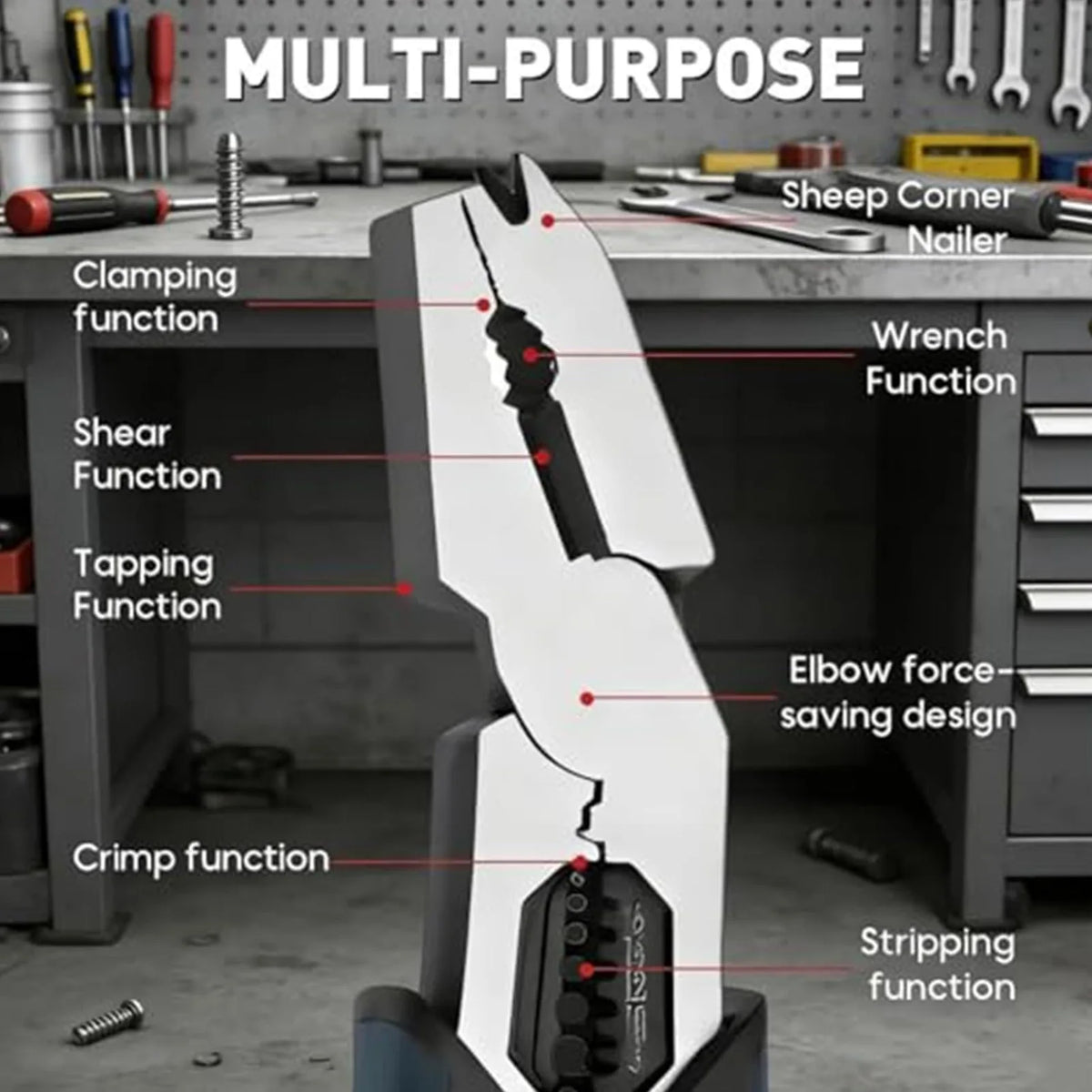 Alicate de corte de fio industrial resistente multifuncional 9