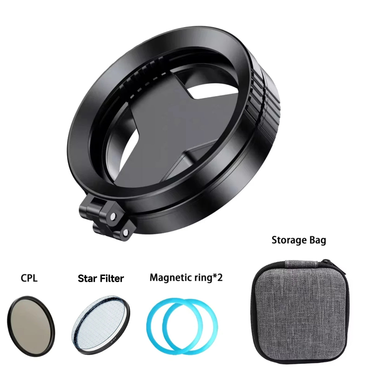 Filtro Polarizador CPL Magnético de 52mm para Lente de Celular iPhone/Samsung e Outros Smartphones com Adaptador Magnético Retrátil