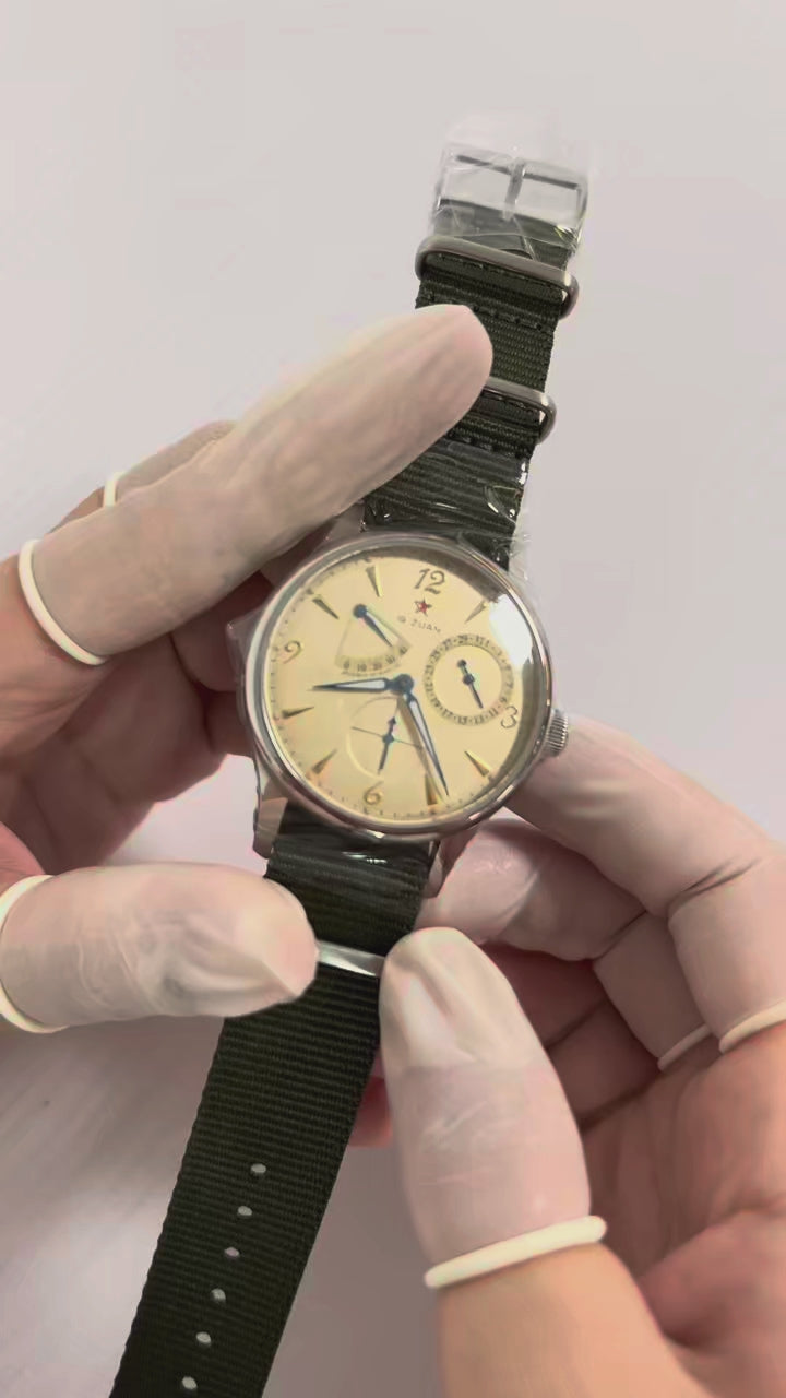 2491
1963 relógio piloto masculino 40mm relógios de pulso mecânicos automáticos original st1780 movimento cristal safira waterpoorf relógio retro