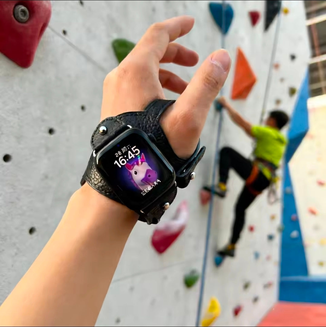 Pulseira esportiva exclusiva para ciclismo ao ar livre, pulseira de couro para apple watch, série 11/10/9 40mm 41mm 42mm 44mm 45mm 46mm