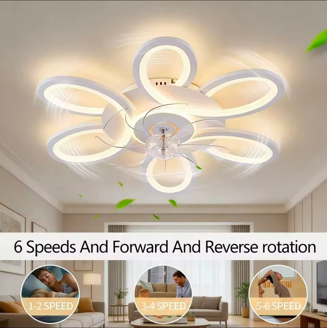 9/12
Preto
 45
Ventilador de Teto Inteligente de 25 polegadas com Luz, Controle Remoto por APP, LED Regulável, Montagem Embutida, 6 Velocidades, Motor DC Silencioso para Casa