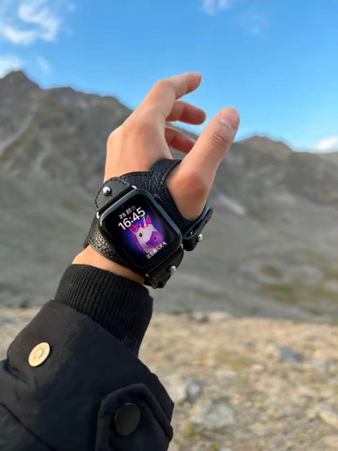 Pulseira esportiva exclusiva para ciclismo ao ar livre, pulseira de couro para apple watch, série 11/10/9 40mm 41mm 42mm 44mm 45mm 46mm
