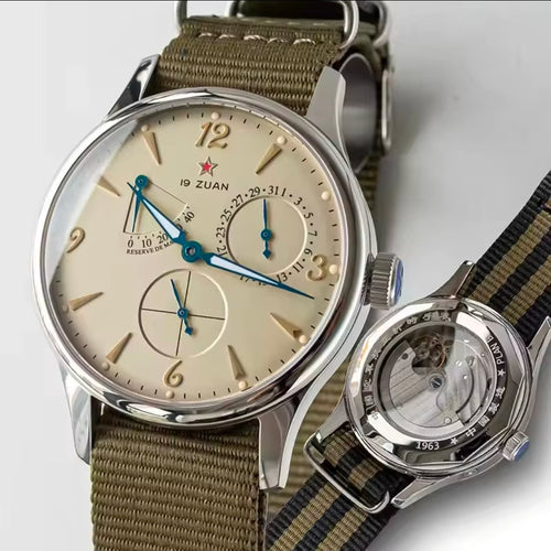 2491
1963 relógio piloto masculino 40mm relógios de pulso mecânicos automáticos original st1780 movimento cristal safira waterpoorf relógio retro