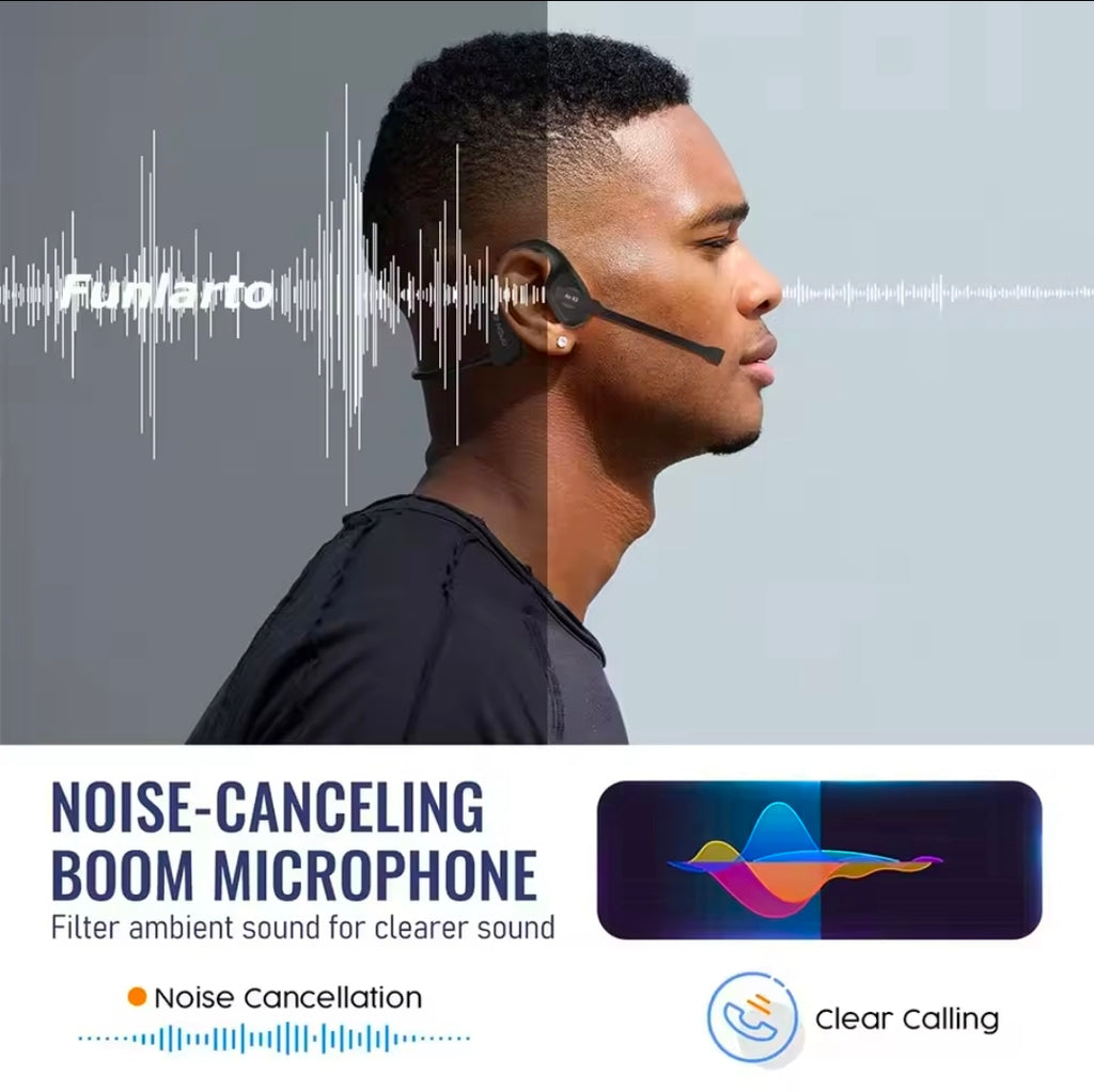 Fone de ouvido Bluetooth aberto, fones de ouvido Bluetooth com microfone