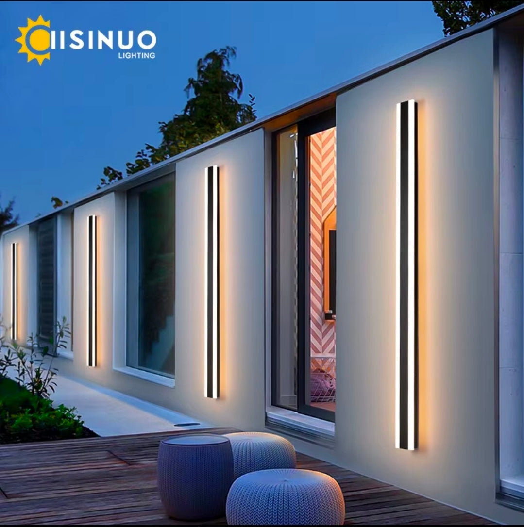 Moderno impermeável Long Strip LED Lâmpada de parede, IP65 Alumínio Wall Light, Jardim varanda Sconce, 110V, 220V, Sconce Luminaire