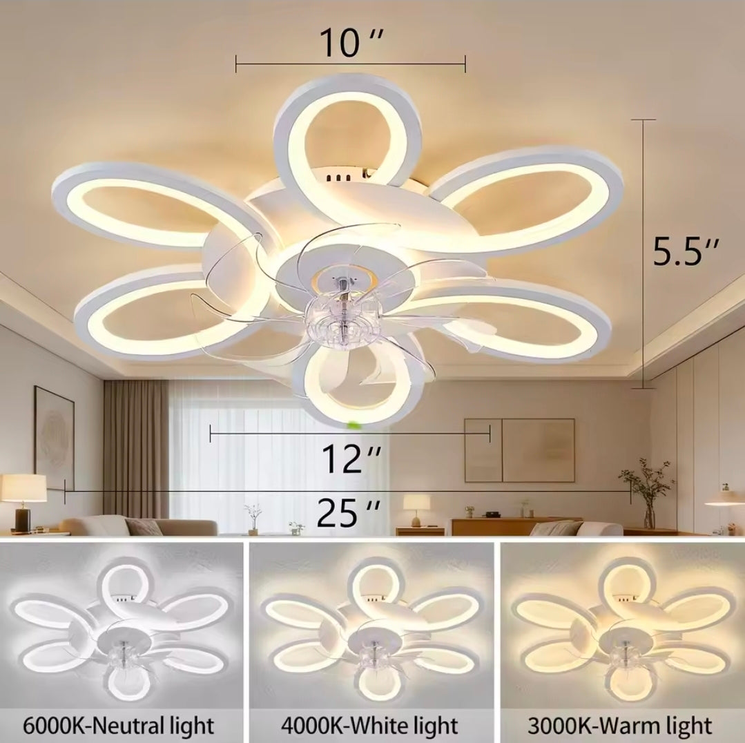 9/12
Preto
 45
Ventilador de Teto Inteligente de 25 polegadas com Luz, Controle Remoto por APP, LED Regulável, Montagem Embutida, 6 Velocidades, Motor DC Silencioso para Casa