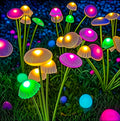 Luzes solares de jardim, modo duplo, led, cogumelo, à prova d'água, decoração, quintal, pátio, caminho, água-viva para ambiente de jardim