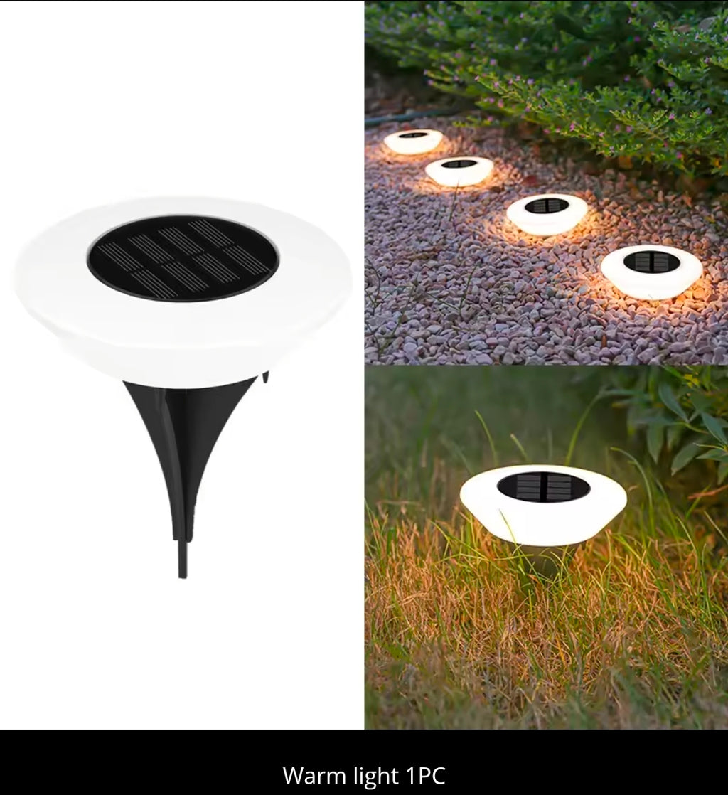 1/4 pacote de luzes solares à terra, 14led luz de paisagem ao ar livre à prova dwaterproof água, lâmpada led para gramado, para jardim caminho quintal deck acampamento decoração