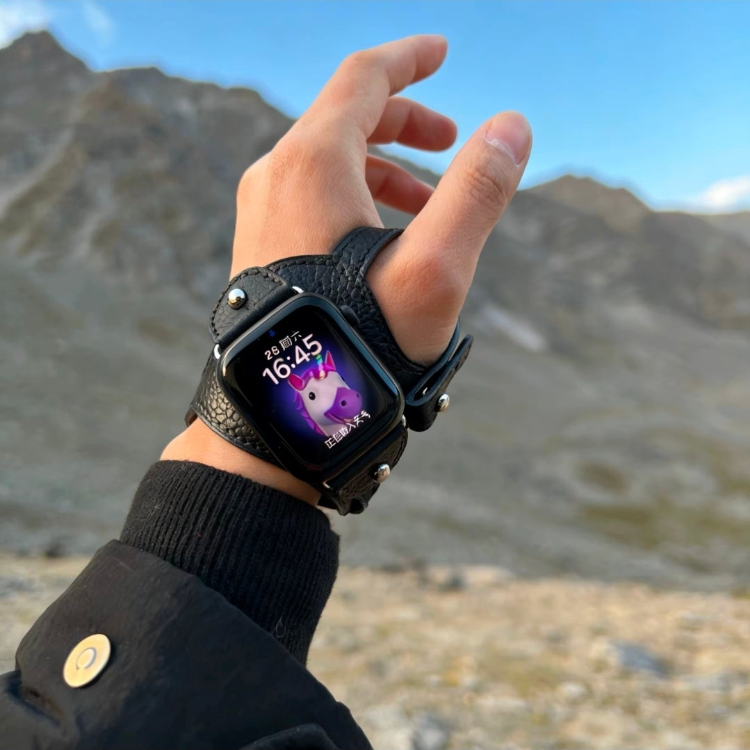 Pulseira esportiva exclusiva para ciclismo ao ar livre, pulseira de couro para apple watch, série 11/10/9 40mm 41mm 42mm 44mm 45mm 46mm