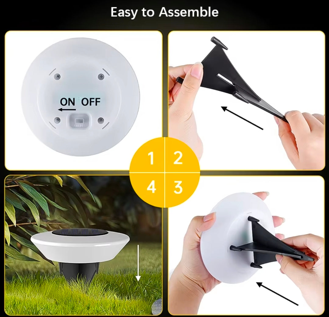 1/4 pacote de luzes solares à terra, 14led luz de paisagem ao ar livre à prova dwaterproof água, lâmpada led para gramado, para jardim caminho quintal deck acampamento decoração