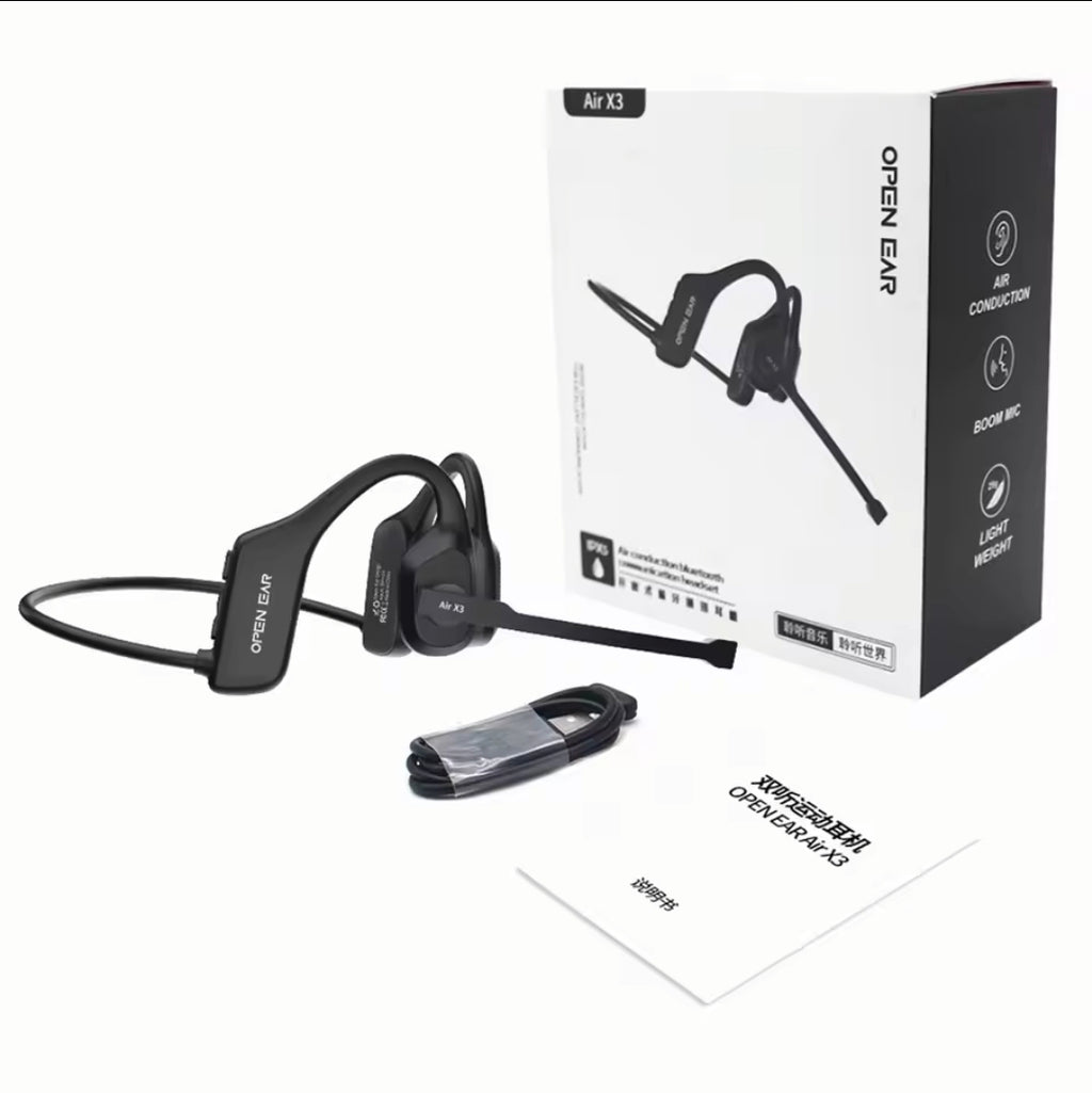 Fone de ouvido Bluetooth aberto, fones de ouvido Bluetooth com microfone