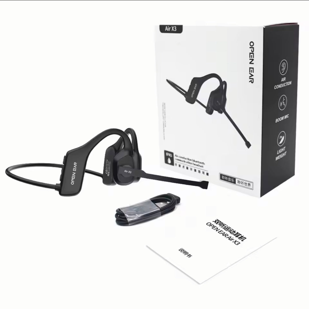 Fone de ouvido Bluetooth aberto, fones de ouvido Bluetooth com microfone